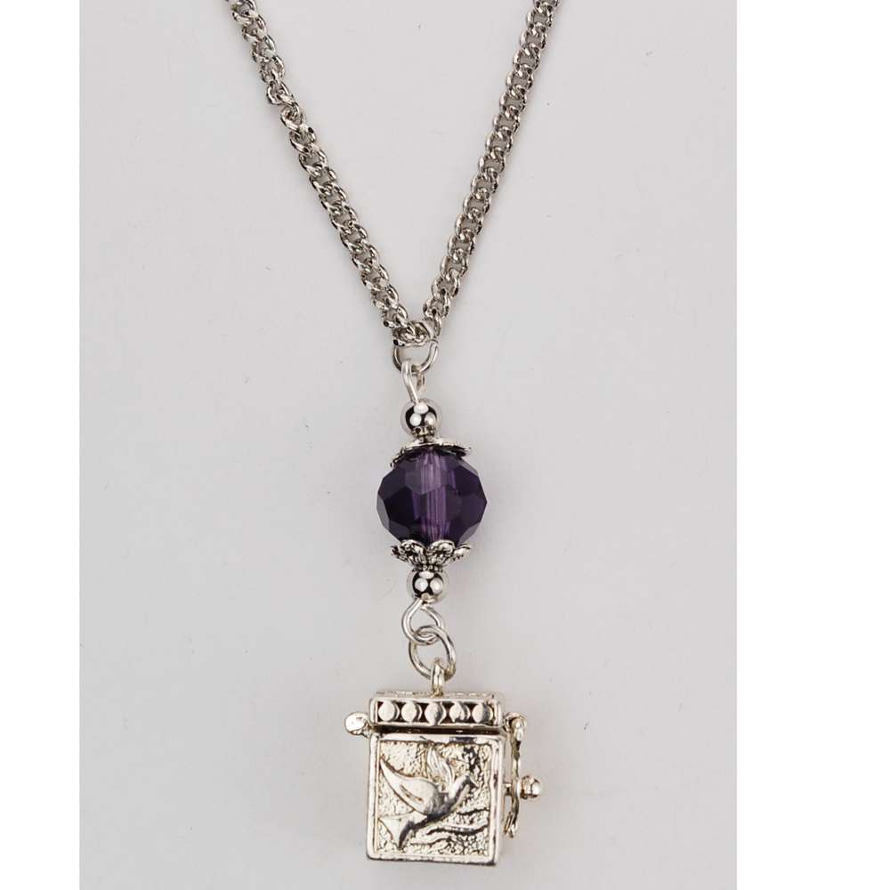 LABRADORITE MANTRA LOCKET - Sterling Silver - Large Locket - Mantra Box -  Buddhist - Arabic - Prayer- Ashes necklace - Crystal - Yoga - Gems
