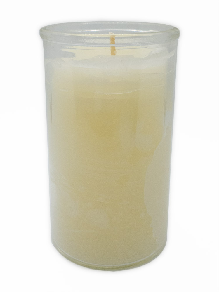 3-Wick Pure Beeswax Candle in Blown Glass - 22oz - Our Lady of