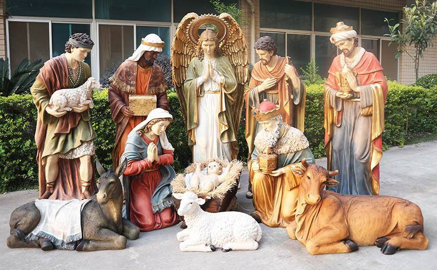 Joseph Shepherd,Guardian Angel,Three Kings & Anima Nativity Set 12"Jesus,Mary 