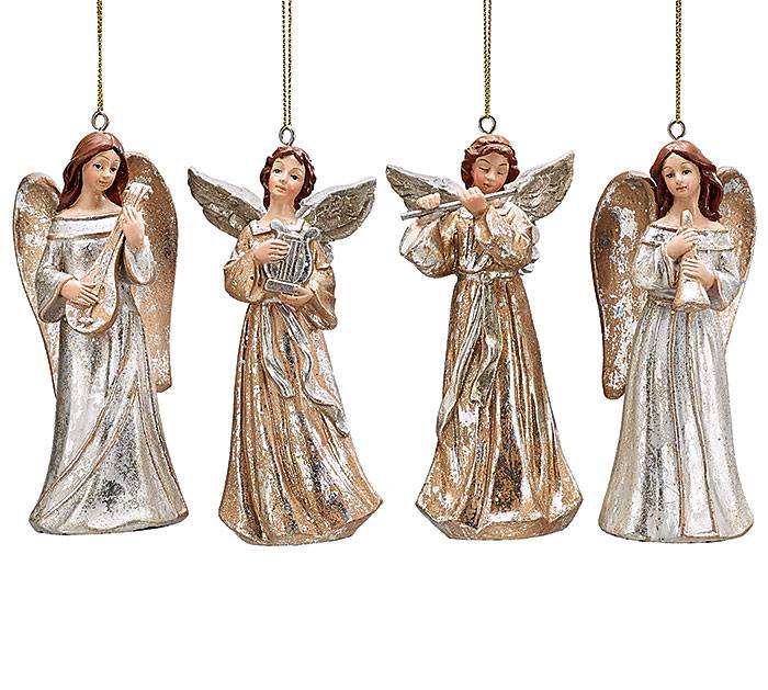 Angel Heart & Dove Hanging Ornaments - 3 Assorted