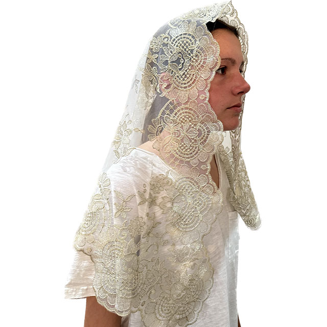 Christian Head Cover, White Lace Doily, Lace Head Covering, Chapel Veil 