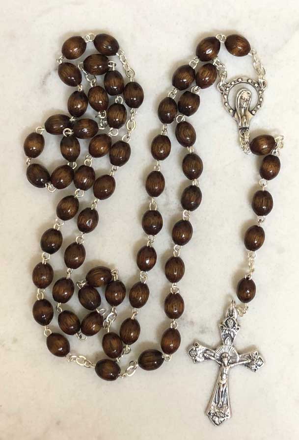 Wood Rosary, Wooden Rosary Beads - Natural Wood Sterling Gifts