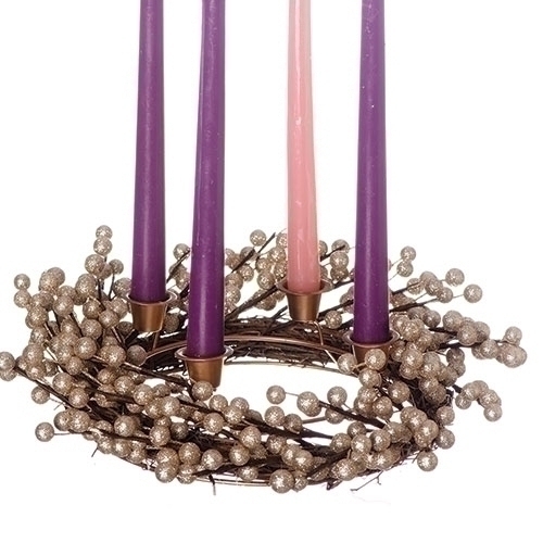 Balsam Pine 16 Inch Advent Wreath Candle Holder Metal Candle Holders 