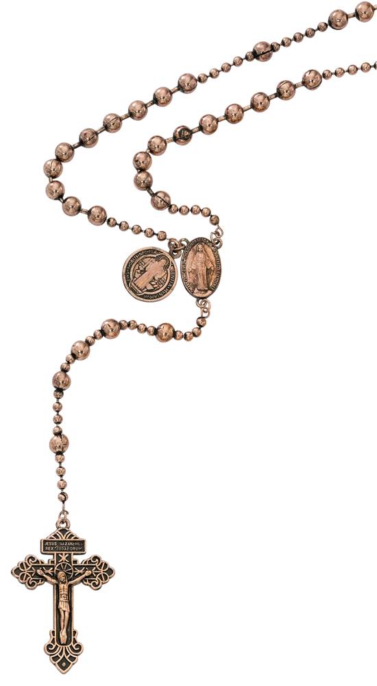 Copper Plated Saint Benedict Rosary