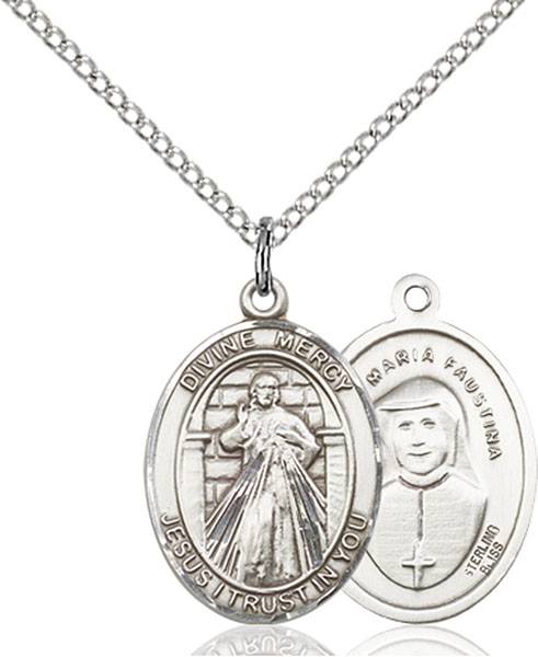 Sterling Silver Divine Mercy Pendant