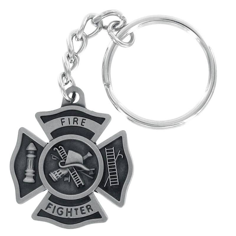 Firefighter Cross Keychain FREE ENGRAVING + SHIPPING!