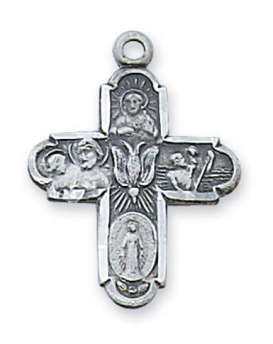 Four Way Cross Pendant Necklace | Wood & Metal | Cord | 9411 - F.C. Ziegler  Company