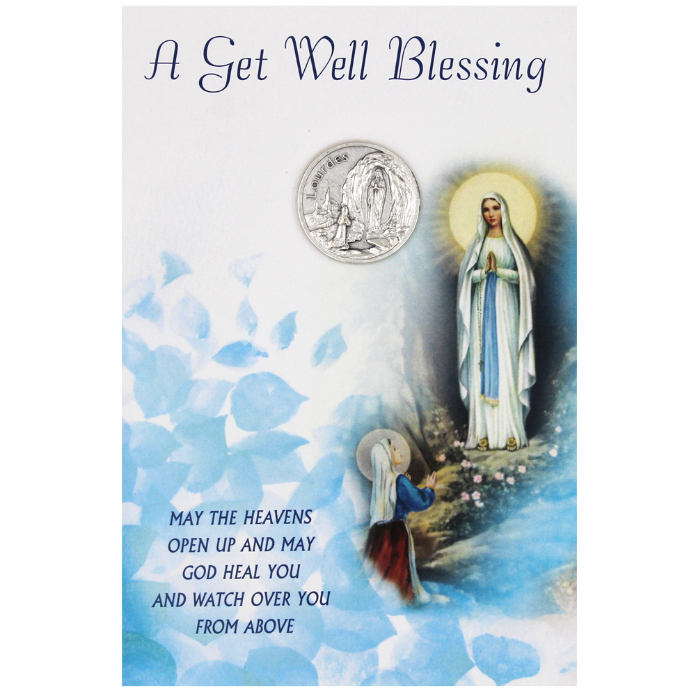 Get Well Soon (Our Lady of Lourdes) Greeting Card with Removable ...