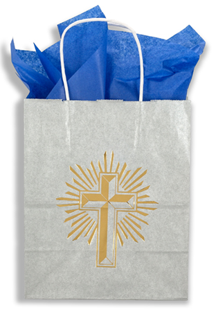 Religious Gift Bag with Cross Decoration
