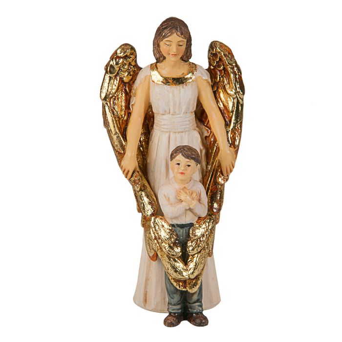 Assorted 19 White Angel Statues with Metal Wings, Sold Each