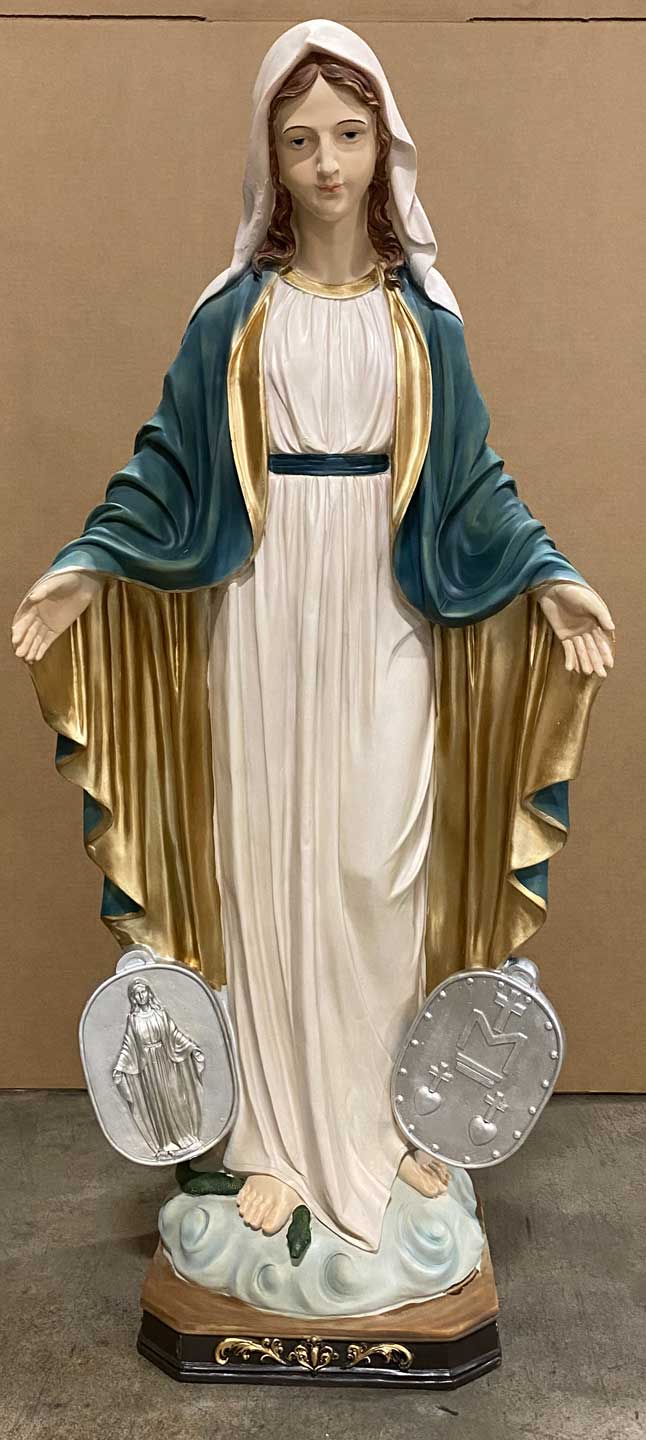 Miraculous Medal Virgin Mary 1 3/4 XL Large Catholic Medal Pendant ITALIAN