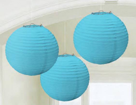 Baby Blue Round Paper Lanterns