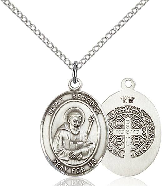 St. Benedict Medal - 14kt Gold Oval Pendant (3 Sizes)