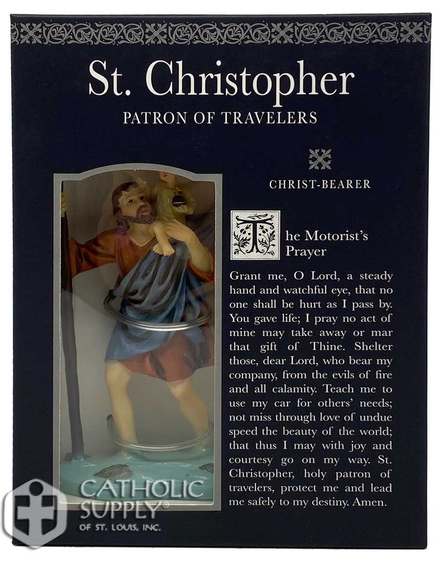SAINT CHRISTOPHER POCKET TOKEN & CARD RELIGIOUS STATUES CANDLES PICTURES LISTED 