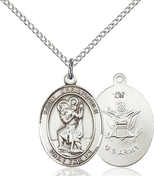 st christopher army necklace