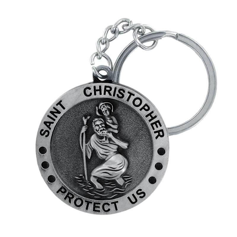 Saint Christopher Keychain FREE ENGRAVING + SHIPPING!