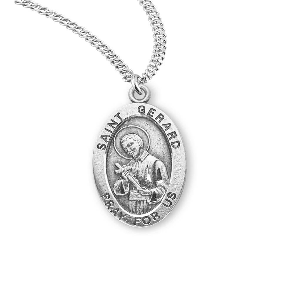 Sterling Silver Necklace with St Gerard Medal | Catholic Gifts