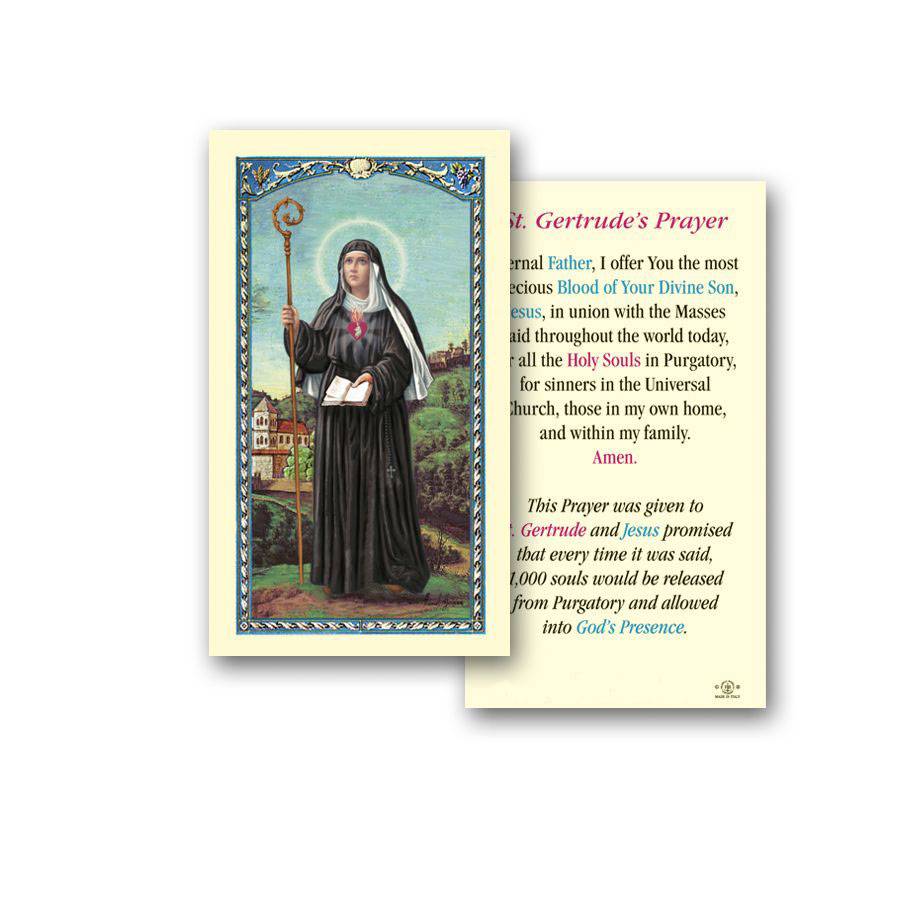 Heavy Paperstock Holy Card Prayer Gertrude the Great 2 x 3.5" Saint St 