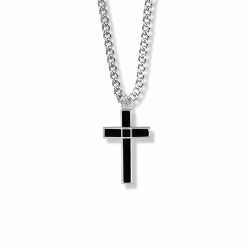 Sterling Silver Black Enameled store Cross