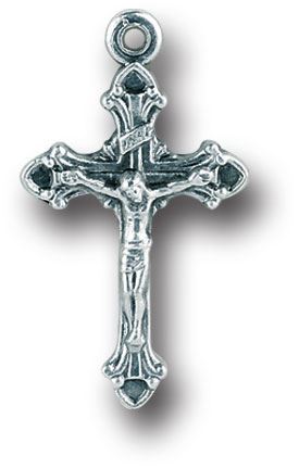 0.75" Silver Crucifix, Pkg of 25