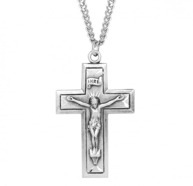 Engraved Sterling Crucifix On 24