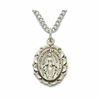 Miraculous Sterling Silver Oval Medal on 18" Chain