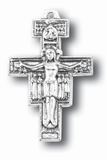 1 3/4" Oxidized San Damiano Cross on 27" Rhodium Chain 