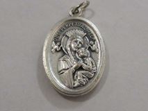 1" Our Lady of  Perpetual Help Oxidized Medal