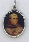 St. Junipero Serra 1" Oval Colored Medal