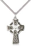 1" Sterling Silver Celtic Cross on 18" Stainless Chain