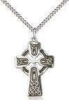 Celtic 1" Sterling Silver Cross on 18" Stainless Chain