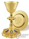 Neo-Gothic Chalice with IHS Well Paten and Case