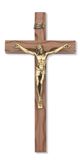 10" Carved Walnut Crucifix