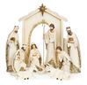 10 Piece Stone Finish Nativity Set with Stable 