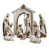10 Piece Stone Finish Nativity Set with Stable 