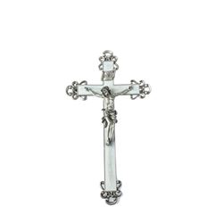 10" Wall Crucifix - White Pearlized