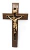 10" Walnut Crucifix with Floral Overlay