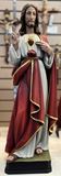 100/71 Sacred Heart of Jesus 24" Statue, Colored Linden Wood