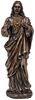 11" Sacred Heart Of Jesus Statue Lightly Painted Cold Cast Bronze