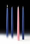 Blue and Pink 12" Advent Taper Candle Set