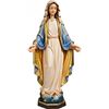 12" Blessed Virgin Statue Color Wood Carved Made In Italy