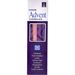 12 Inch Premium USA Advent Candle Set Tapers 3 Purple 1 Pink  - 65050