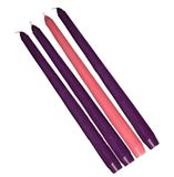 Christmas Taper Advent Candles for Home Decor 12 Inch Set of 4 3 Purple 1 Pink