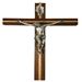 12" Mahogany and Pine Wall Crucifix from Italy
