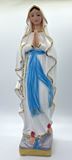 12" Our Lady Of Lourdes Statue Plaster Colored Made In Italy