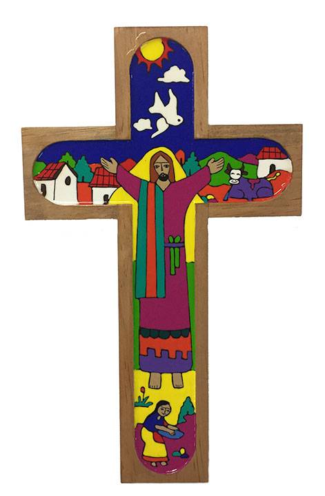 12" Wood Wall Cross from El Salvador