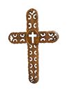 Wood 18 Inch Wall Cross with Cut Out Design