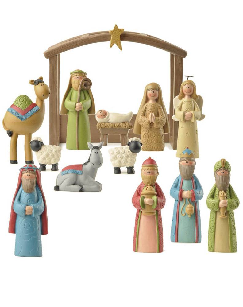 13 Piece Nativity Set With Animals