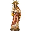 13" Sacred Heart of Jesus Statue with Aureole Woodcarved Colored Maple Finish