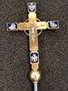 Processional Cross "EVANGELIST" -with Free Base Processional Cross, Processional Crucifix, enamel cross, gold leafed processional cross, Italian processional cross, pro cross, 